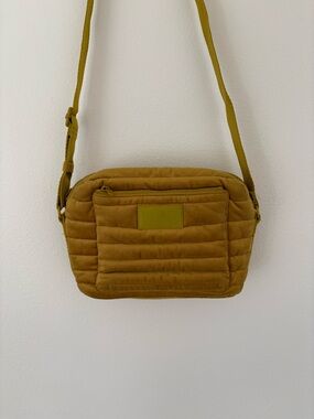 Dagne Dover Mustard Quilted Padded Crossbody Purse Bag